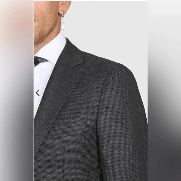 Suitsupply Pure Wool Sienna Dark Gray Birdseye Suit Jacket Size 44 Vitale B. - Picture 13 of 14